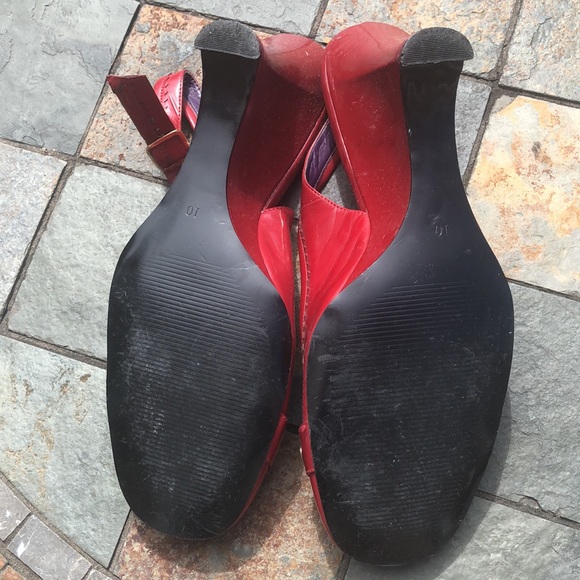 Red wedge sandals size 10 comfortable - Picture 3 of 7